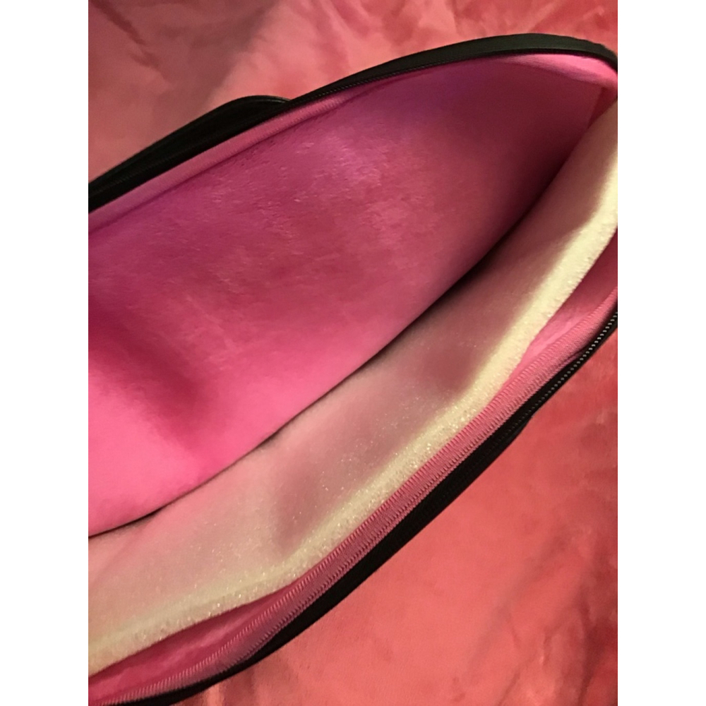 Black Hot Pink White Chain Laptop Bag NEW - Picture 8 of 16